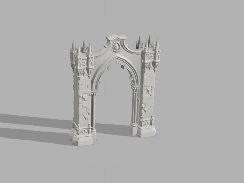 Gothic Arch Gate - Medieval Halloween Decor 3D प्रिंट मॉडल