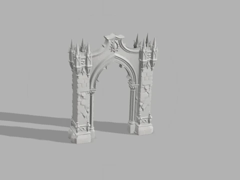 Gothic Arch Gate - Medieval Halloween Decor 3D Print Model