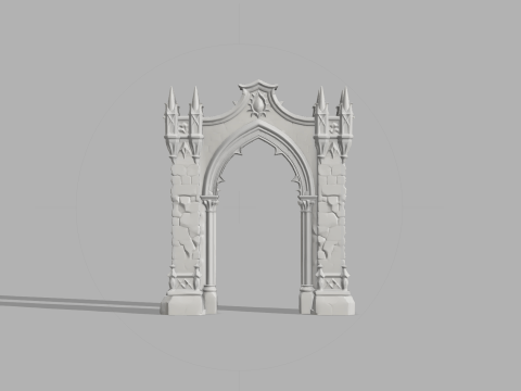 Gothic Arch Gate - Medieval Halloween Decor 3D प्रिंट मॉडल