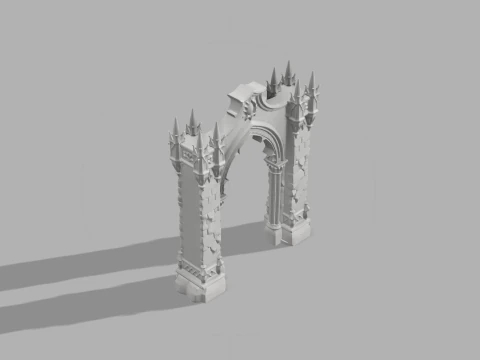Gothic Arch Gate - Medieval Halloween Decor 3D Print Model