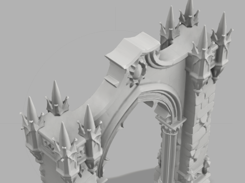 Gothic Arch Gate - Medieval Halloween Decor 3D प्रिंट मॉडल