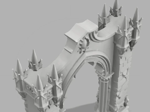 Gothic Arch Gate - Medieval Halloween Decor 3D Print Model