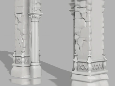 Gothic Arch Gate - Medieval Halloween Decor 3D Print Model