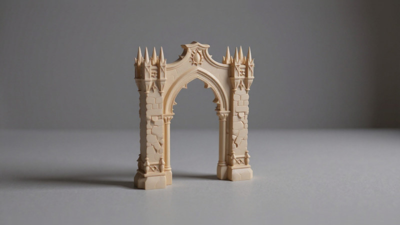 Gothic Arch Gate - Medieval Halloween Decor 3D प्रिंट मॉडल .c4d .max .obj .3ds .fbx .stl .blend