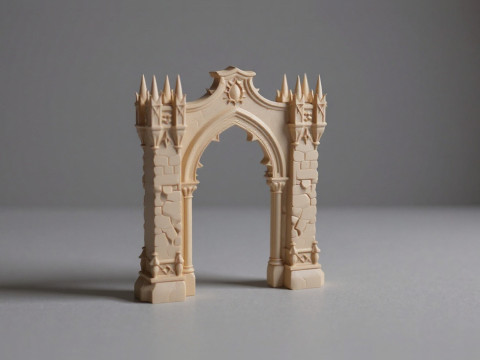 Gothic Arch Gate - Medieval Halloween Decor 3D 프린트 모델