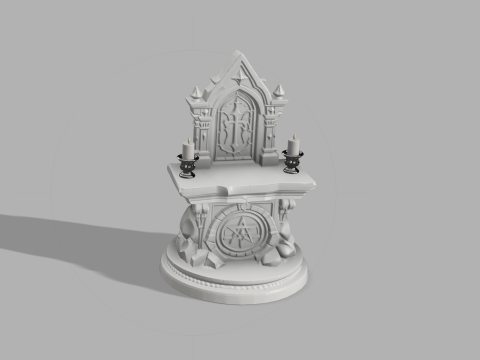 Mini Gothic Altar with Candles - Fantasy Halloween Prop 3D 프린트 모델