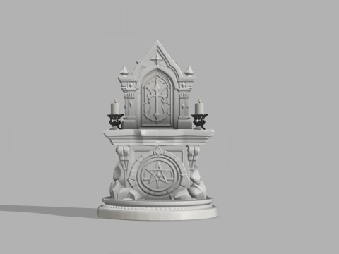 Mini Gothic Altar with Candles - Fantasy Halloween Prop 3D 프린트 모델