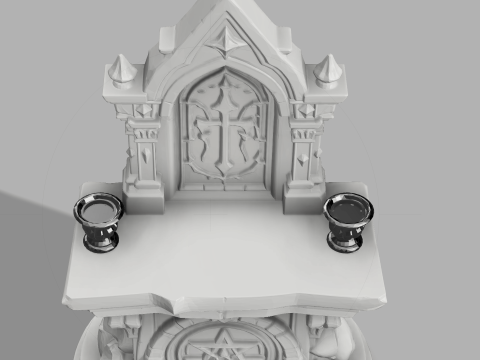 Mini Gothic Altar with Candles - Fantasy Halloween Prop 3D 프린트 모델