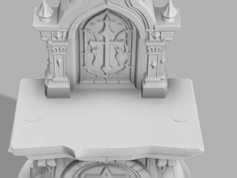 Mini Gothic Altar with Candles - Fantasy Halloween Prop 3D Print Model