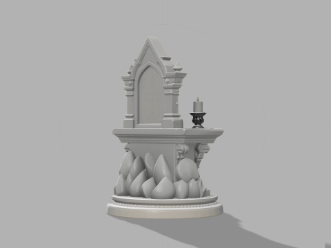 Mini Gothic Altar with Candles - Fantasy Halloween Prop 3D 프린트 모델