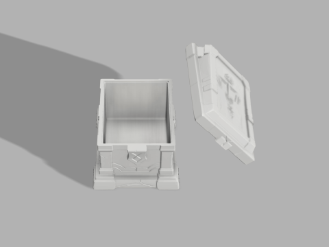 Cursed Tombstone Box - Gothic Halloween Container 3D 打印模型