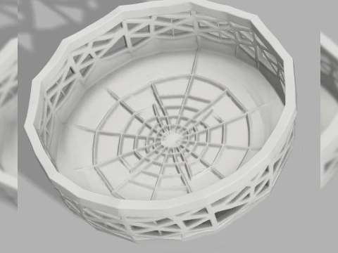 Spider Web Bowl - Halloween Candy Dish 3D Print Model