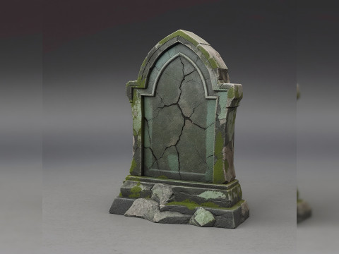Gothic Tombstone - Halloween Grave Prop 3D 打印模型