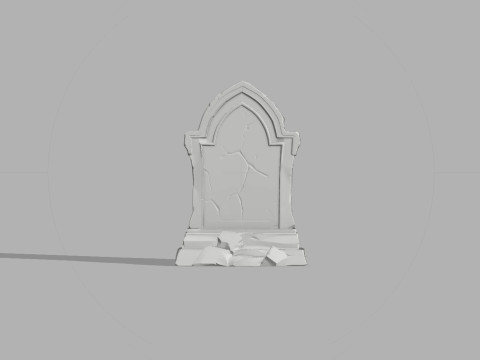 Gothic Tombstone - Halloween Grave Prop 3D Print Model