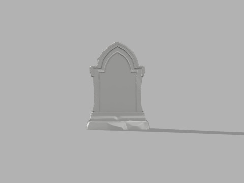 Gothic Tombstone - Halloween Grave Prop 3D Print Model