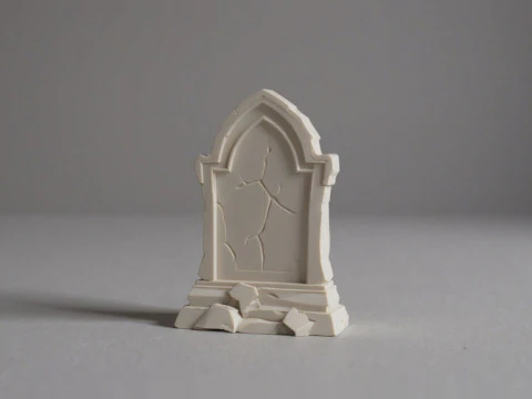 Gotik Mezar Taşı - Cadılar Bayramı Mezar Pervanesi 3D Baskı Modeli