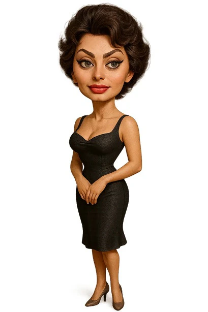 Sophia Loren - Cartoon Doll Printable 3D Print Model .c4d .max .obj .3ds .fbx .stl .blend 