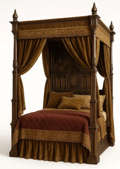 Bed - Medieval 1 Printable 3D Print Model .c4d .max .obj .3ds .fbx .stl .blend 