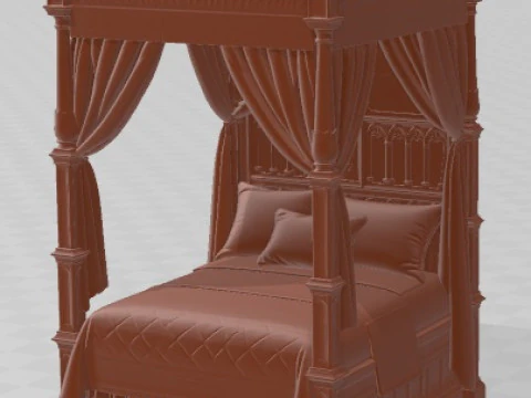 Bed - Medieval 1 Printable 3D Print Model