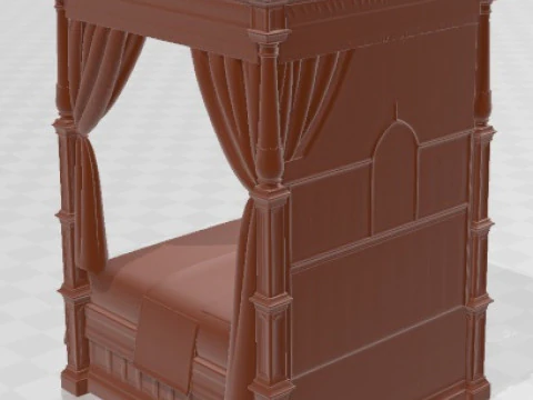 Bed - Medieval 1 Printable 3D Print Model
