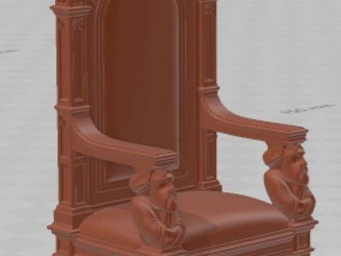 Chair - Medieval 1 Printable Model Cetak 3D