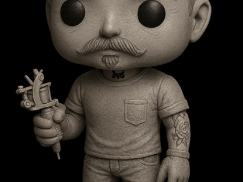 Funko - Tattoo Artist Printable Doll 3D Baskı Modeli