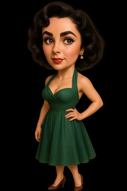 Elizabeth Taylor - Cartoon Doll Printable 3D Print Model .c4d .max .obj .3ds .fbx .stl .blend 
