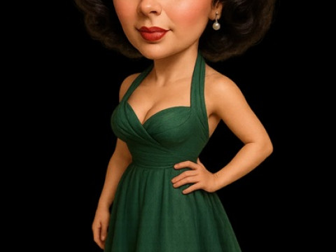 Elizabeth Taylor - Cartoon Doll Printable 3D 打印模型
