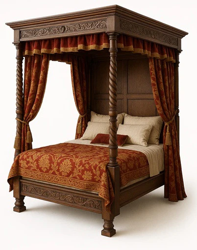 Bed - Medieval 3 Printable 3D Print Model .c4d .max .obj .3ds .fbx .stl .blend 