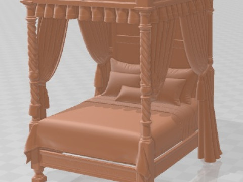 床 - 中世纪 3 可打印 3D 打印模型