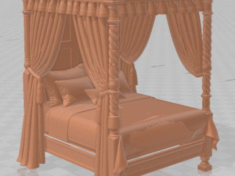 床 - 中世纪 3 可打印 3D 打印模型