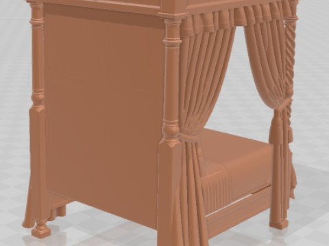 床 - 中世纪 3 可打印 3D 打印模型