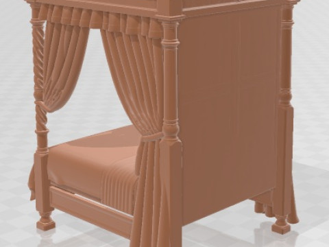 床 - 中世纪 3 可打印 3D 打印模型