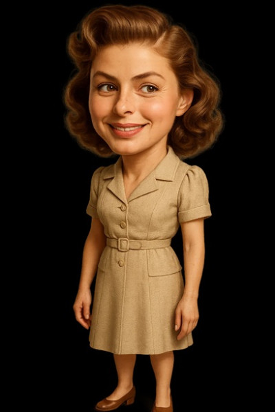 Ingrid Bergman - Cartoon Doll Printable 3D Print Model .c4d .max .obj .3ds .fbx .stl .blend 