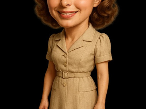 Ingrid Bergman - Cartoon Doll Printable 3Dプリントモデル