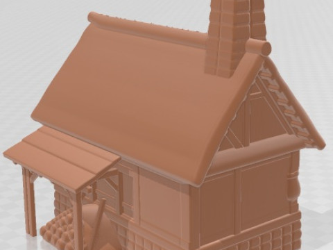 Rumah - Abad Pertengahan 2 Dapat Dicetak Model Cetak 3D