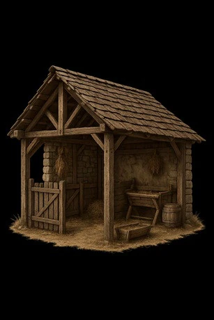 Stable - Medieval 1 Printable 3D Print Model .c4d .max .obj .3ds .fbx .stl .blend 