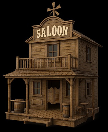 サルーン - ファーウェスト印刷可能 3Dプリントモデル .c4d .max .obj .3ds .fbx .stl .blend 