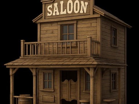 Saloon - Far West Printable Modello di stampa 3D