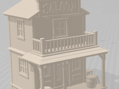 サルーン - ファーウェスト印刷可能 3Dプリントモデル