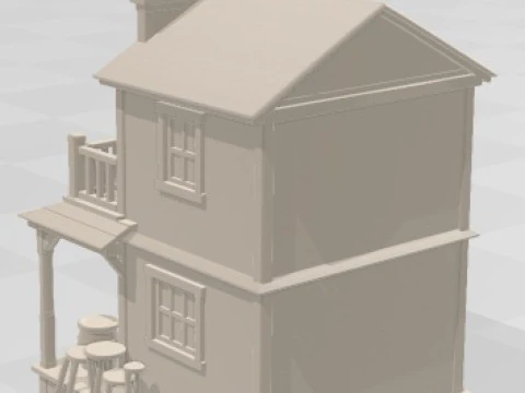 Saloon - Far West Printable 3D Print Model
