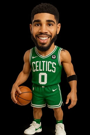 Jayson Tatum - Cartoon Doll Printable 3D Print Model .c4d .max .obj .3ds .fbx .stl .blend 