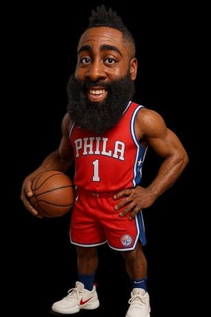 James Harden - Cartoon Doll Printable 3D Print Model .c4d .max .obj .3ds .fbx .stl .blend 