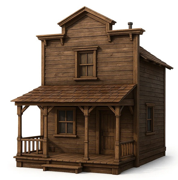 Rumah 1 - Far West Dapat Dicetak Model Cetak 3D .c4d .max .obj .3ds .fbx .stl .blend