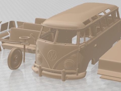 Volkswagen Transporter T1 Demiryolu 1950 Yazdırılabilir Van 3D Baskı Modeli