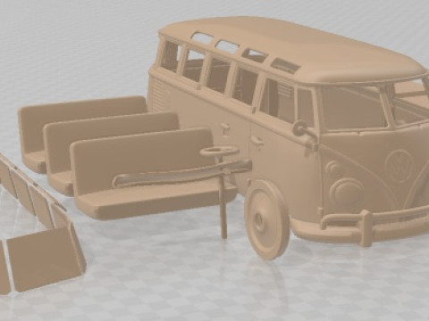 大众 Transporter T1 铁路 1950 年可打印货车 3D 打印模型