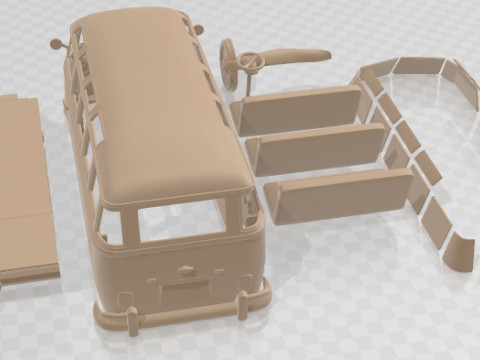 大众 Transporter T1 铁路 1950 年可打印货车 3D 打印模型