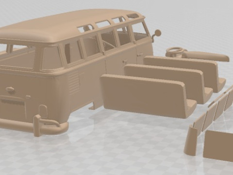 大众 Transporter T1 铁路 1950 年可打印货车 3D 打印模型