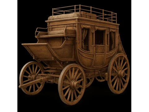 Wild West Stagecoach 1 zum Ausdrucken 3D Druckmodell