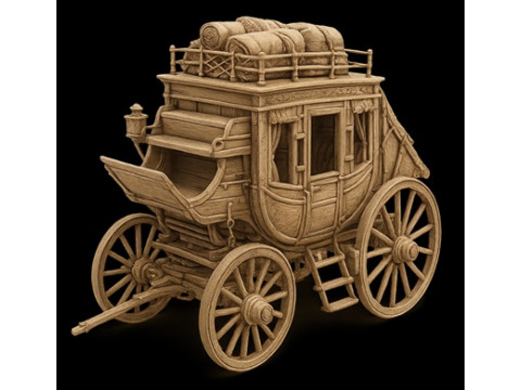 Diligencia del Lejano Oeste 2 Imprimible Modelo de impresión 3D
